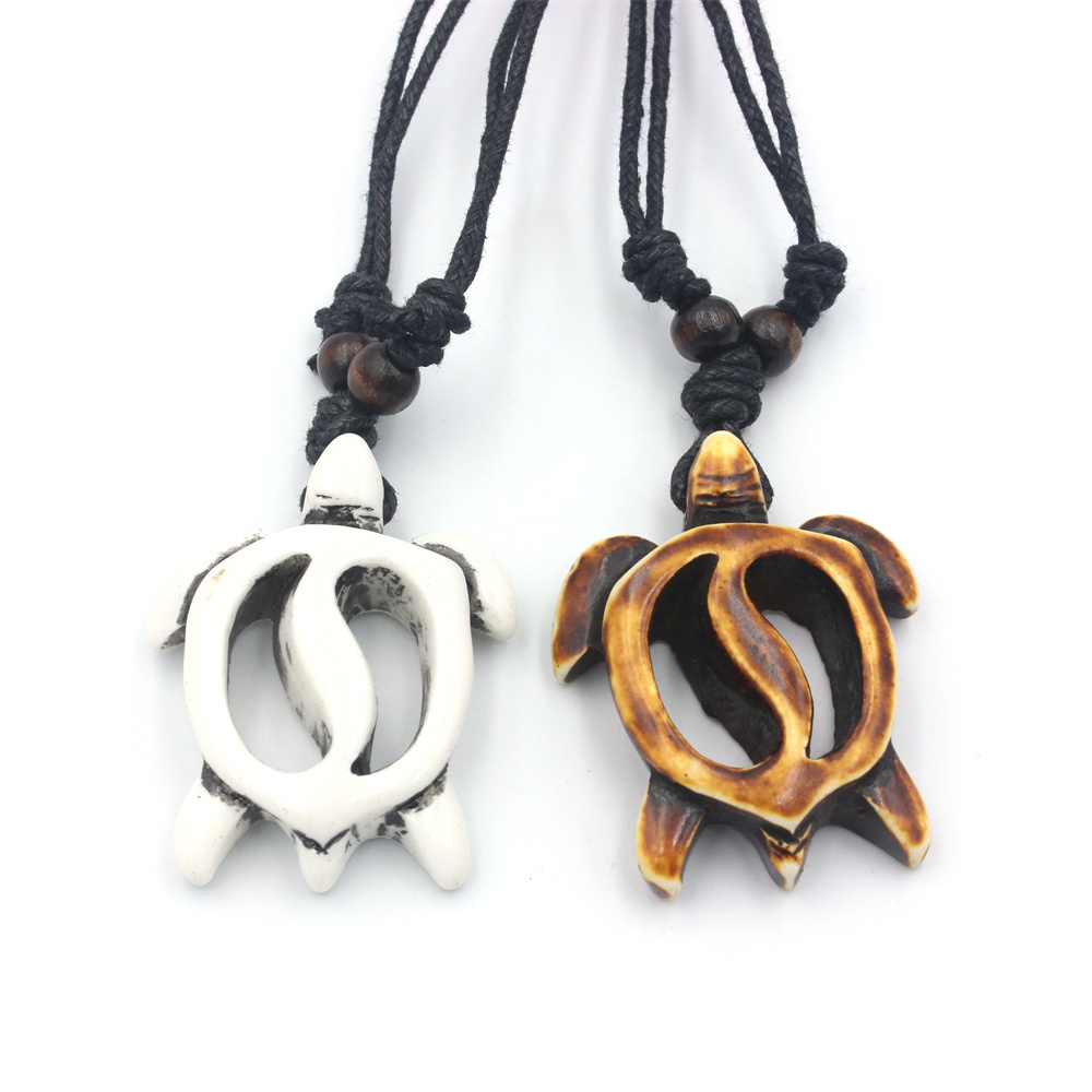 Resin Art Beach - Collana con tartaruga hawaiana da uomo
