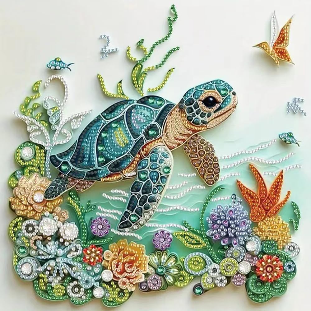 Resin Art Kit For Beginners - Kit di Pittura Diamantata con Tartaruga