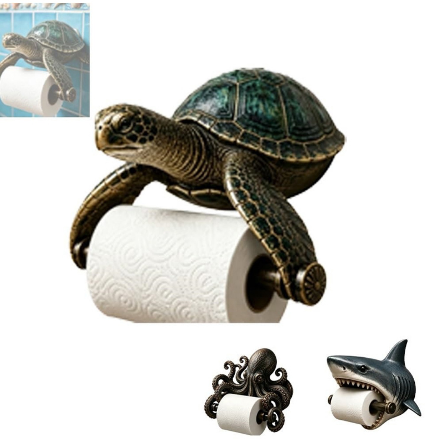 Resin Art Beach - Portarotolo da parete Ocean Guardians serie