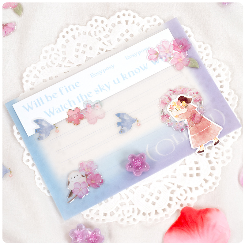 Resin Art Supplies - Adesivi 3D in cristallo Sakura stile