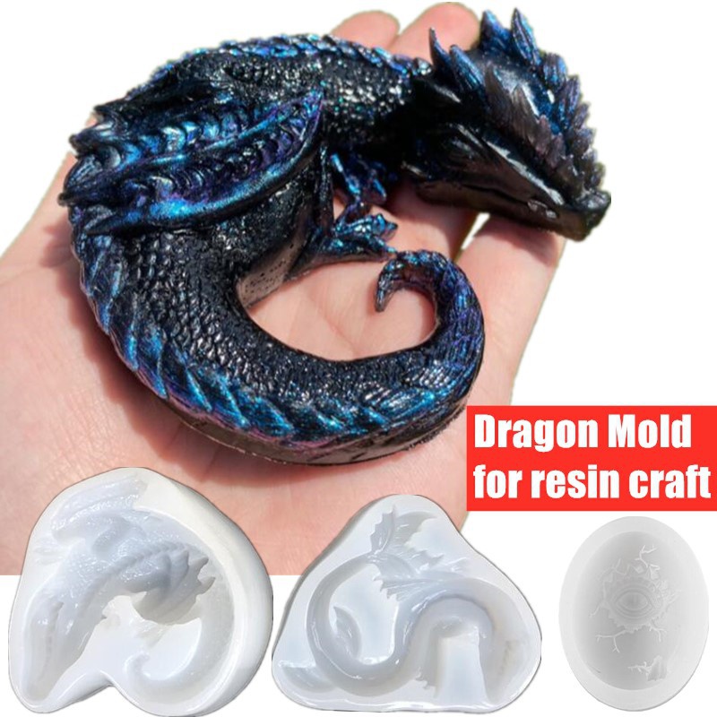 Resin Art Beach - 3 stili specchio sonnolento drago dinosauro