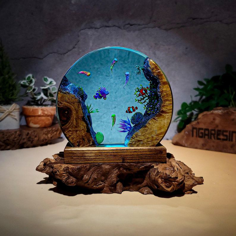 Resin Art Baby - Lampada da Tavolo in Resina con