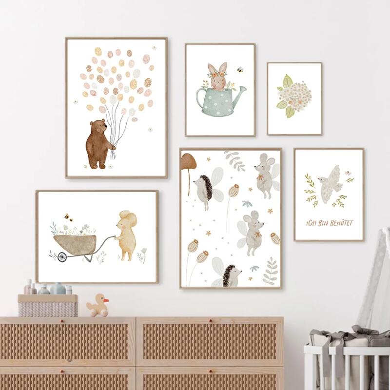 Resin Art With Flowers - Poster e Stampe Boho con Cartoni