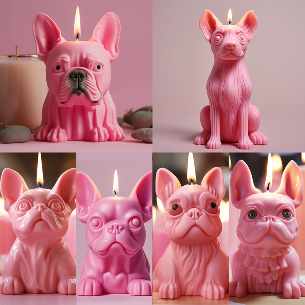 Resin Art Baby - Cucciolo di Pechino Carlino Animale Candela