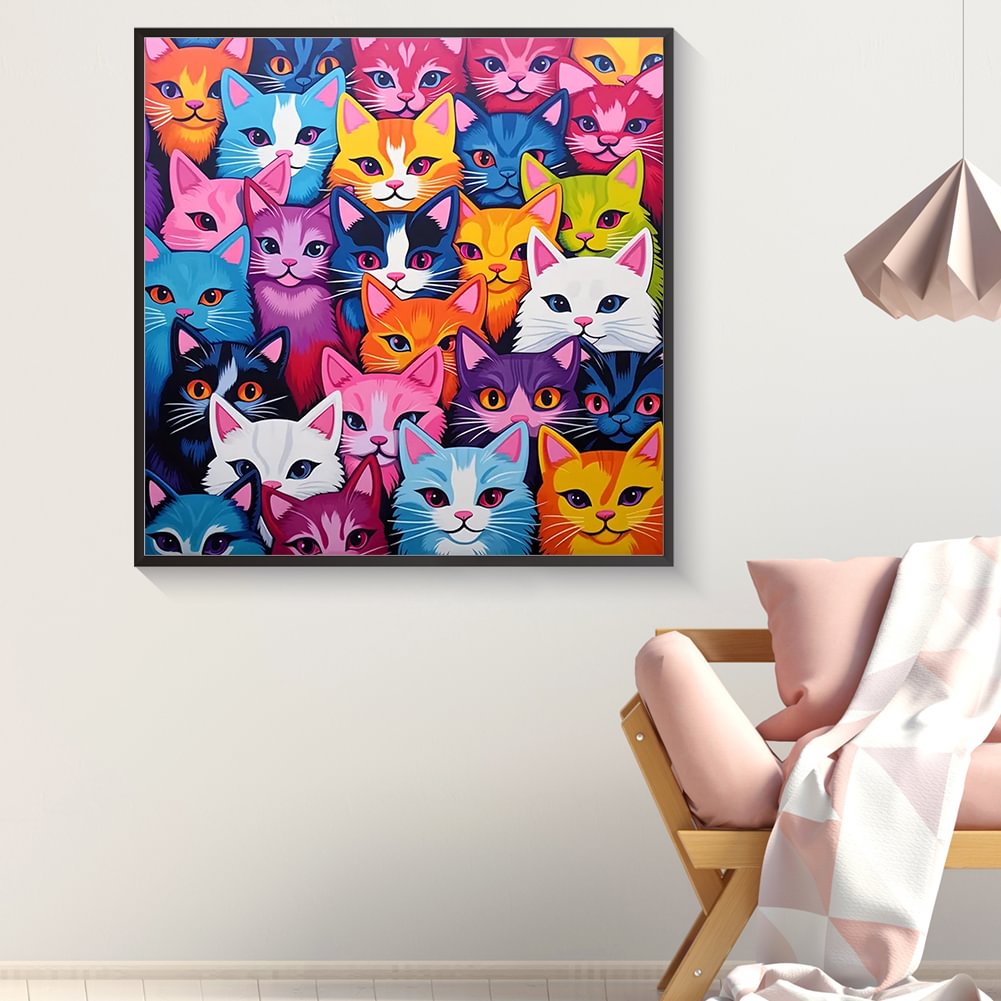 Resin Art Set - Pittura diamante Famiglia Colorata Baby Cat