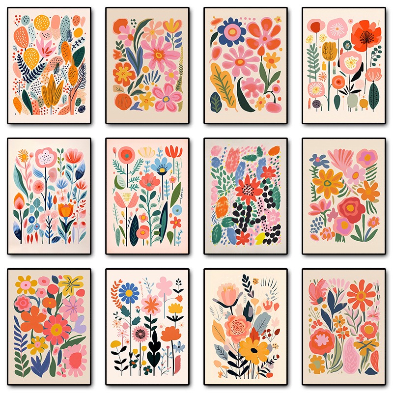 Resin Art With Flowers - Poster e Stampe Floreali Vintage Stile