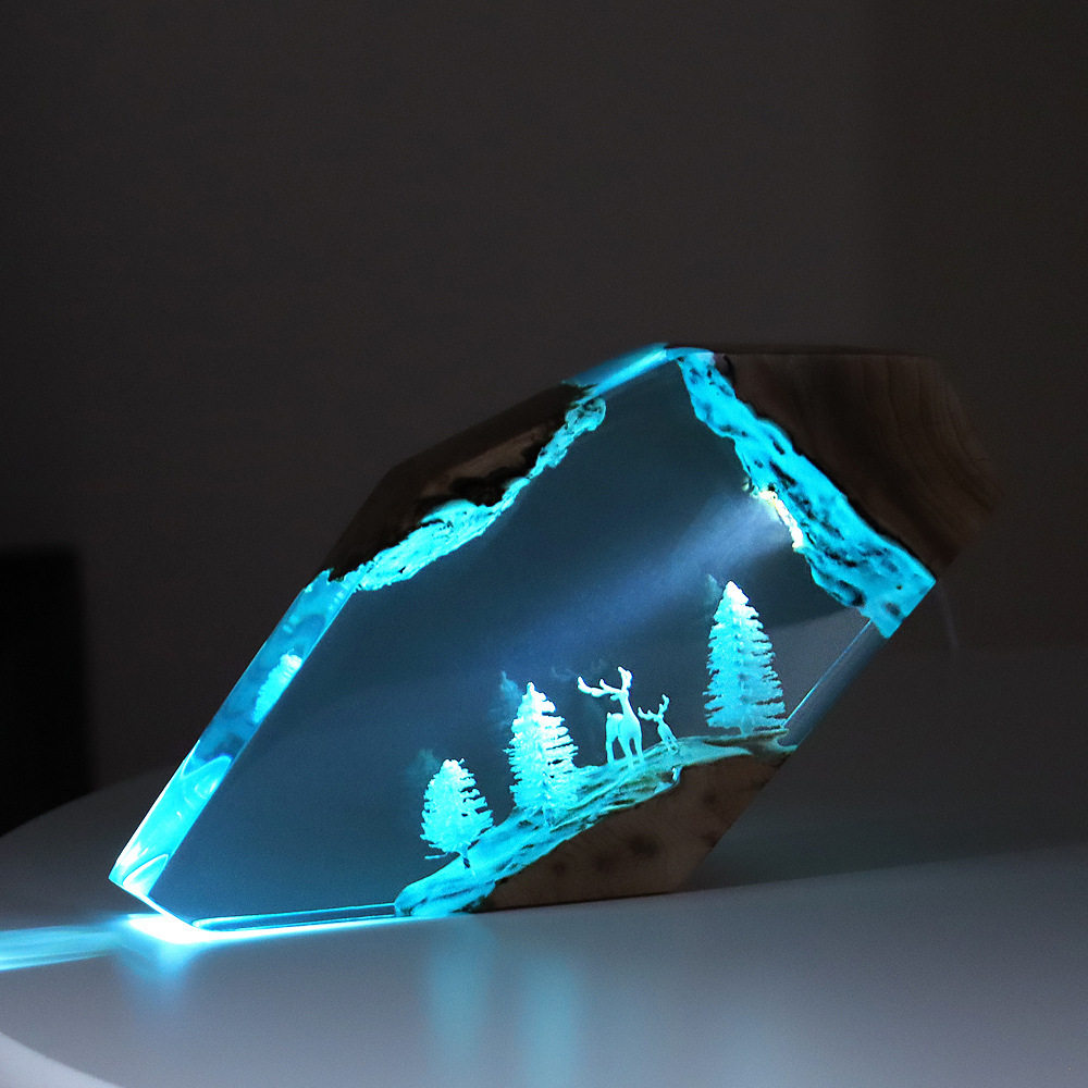 Resin Art Baby - Ornamento Luminoso Personalizzato in Resina e