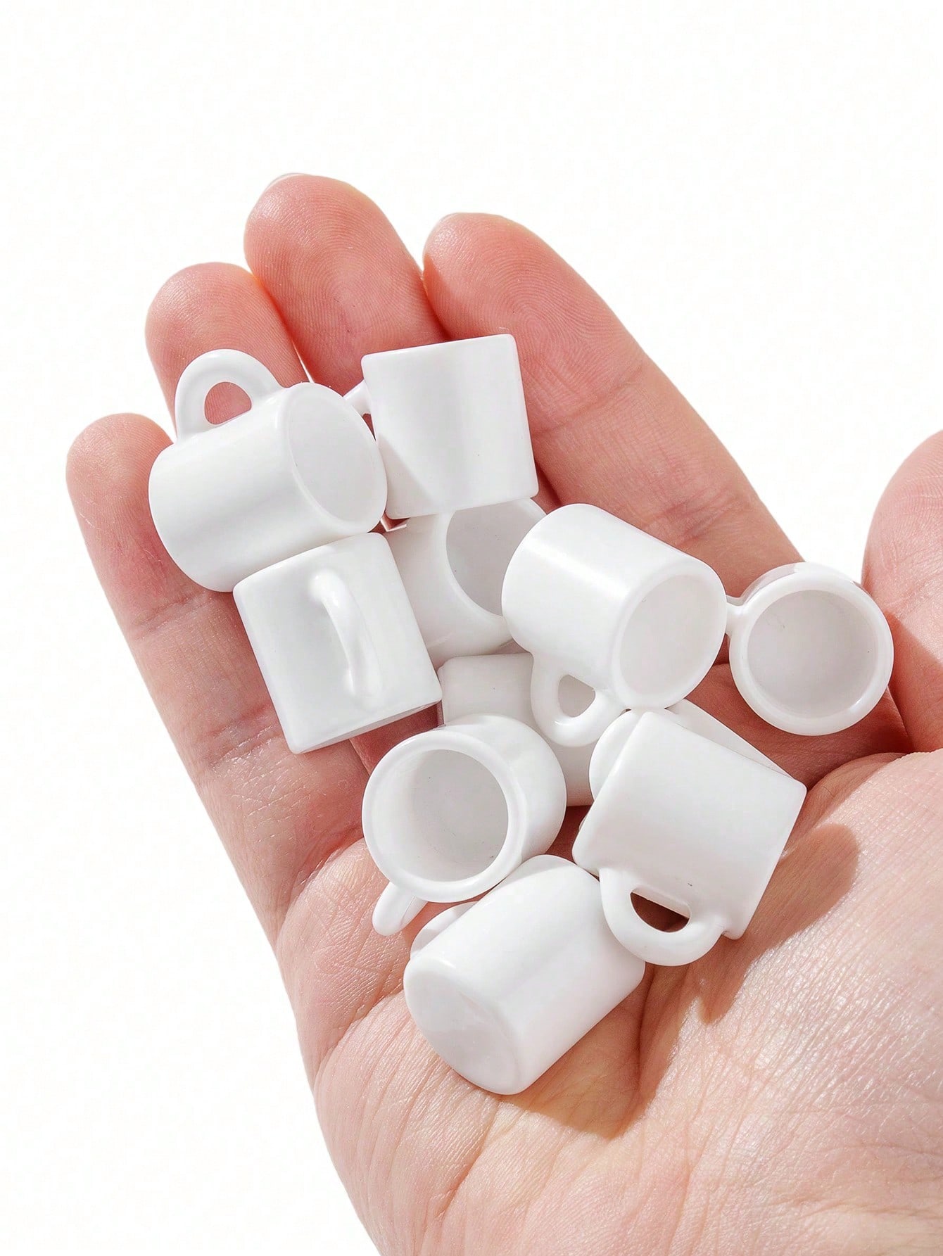 Resin Art Toys - 10 tazze bianche in miniatura per