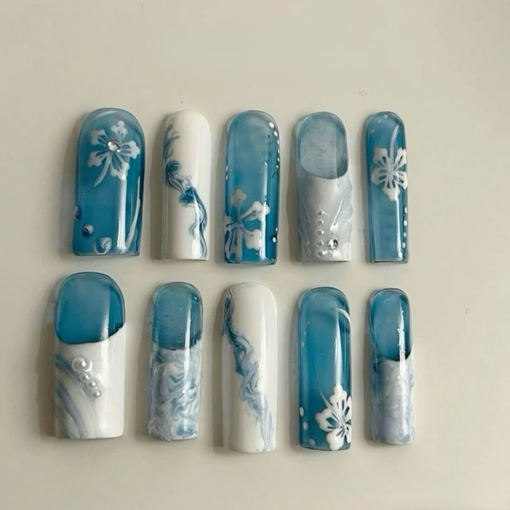 10 Pezzi Unghie Finte Press-On - Resin Art Set recensione e prezzo