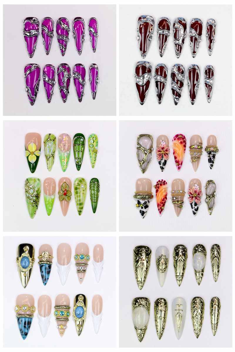 10 Pezzi Unghie Finte Lunghe a - Resin Art With Flowers recensione e prezzo
